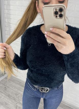 🔥темно синій светр травичка🔥 7