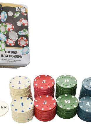 Настольная игра покер bambi np25712-1 100 фишек (с номиналом) (an) 🎁🚀