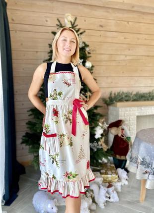 Фартук кухонный новогодний, гобеленовый