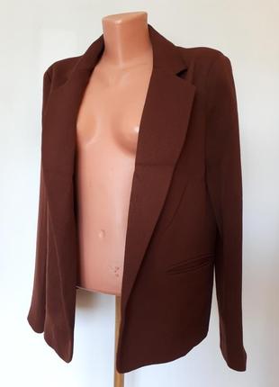 Шерстяной пиджак без пуговиц ,,обожженный кирпич,, bgn (размер 38-40)7 фото