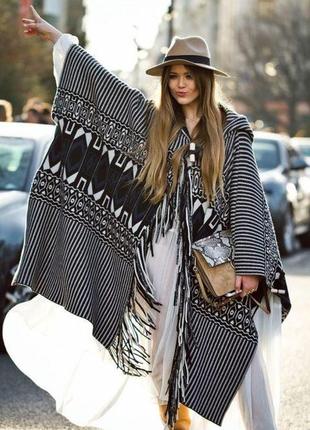 Пончо кардиган  стиль бохо производство италия 30%шерсть ланы