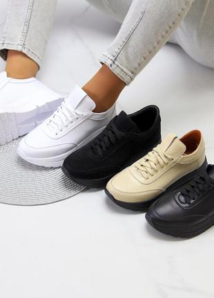 Стильные натуральные кроссовки натуральная кожа и замша2 фото