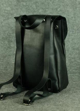 Кожа. ручная работа. кожаный черный рюкзак, рюкзачок3 фото