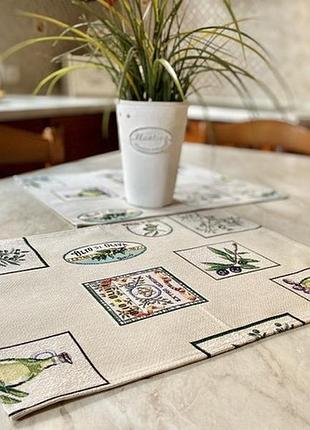 Серветка під тарілку гобеленова "olio di oliva"