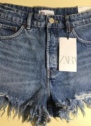 Джинсові шорти zara 32р. 34р .36р. 38р. 40р. середня посадка7 фото