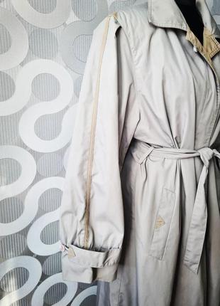 Крутой стильный трендовый немецкий винтажный утепленный плащ тренч ретро винтаж  подкладка гусиная лапка демисезонный3 фото