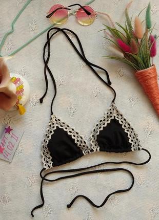 Черный лиф с кружевом Vends h&m 34/4