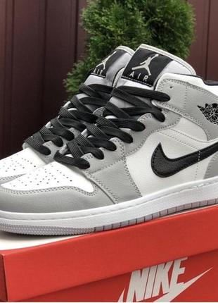 Высокие кроссовки nike Air Smoke jordan 1 Mid Black Grey alle Größen von 40 47