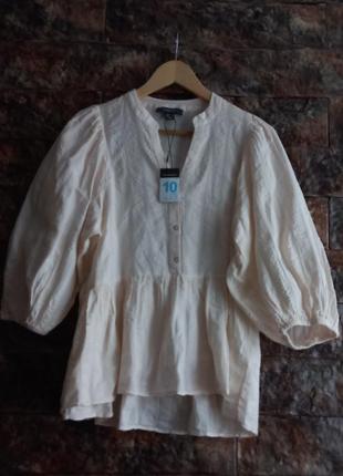Ніжна котонова блузка з пишними рукавами 48-50р.