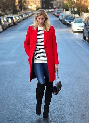 Шерстяне червоне пальто joseph оригінал 36 розмір