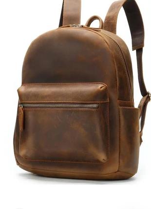 Кожаный рюкзак для ноутбука коричневый2 фото