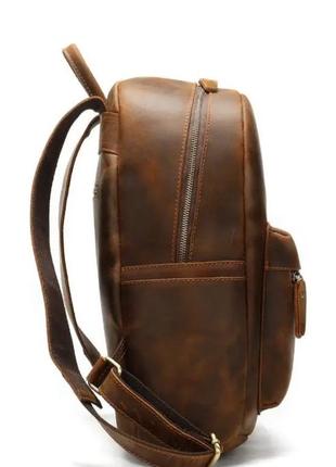 Шкіряний рюкзак для ноутбука коричневий3 фото