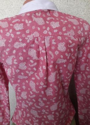 Рубашка батник розовая с принтом цветы jack wills6 фото