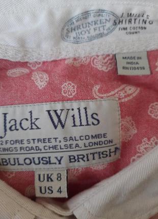 Рубашка батник розовая с принтом цветы jack wills4 фото