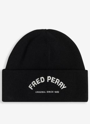 Fred perry arch branded beanie шапка оригніал унісекс чорна1 фото