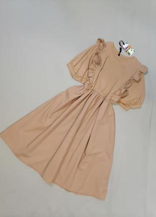 Нове плаття бавовна міді з рюшами нова сукня бавовна1 фото