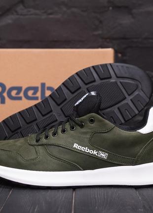 Мужские кожаные кроссовки reebok green