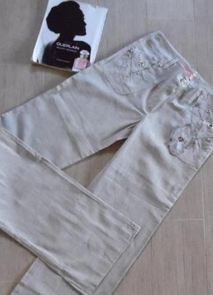 Распродажа!классные льняные брючки на весну/лето, 44-46р.