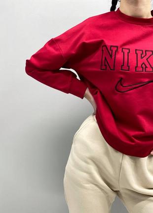 Женская кофта nike красного цвета, свитшоты женские найк весенний осенний7 фото