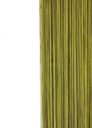 Оливкові штори-нитки2 фото