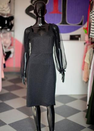 Гарне плаття з люрексовою тканини і рукавом сіткою і паеткой від wearme