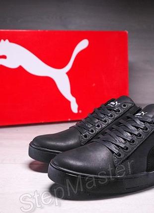 Мужские кожаные кеды puma legio black2 фото