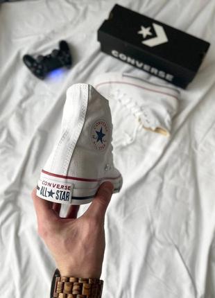 Converse chuck taylor all star hi white брендовые белые высокие кеды конверс тренд весна лето високі білі кеди5 фото