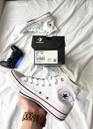 Converse chuck taylor all star hi white брендовые белые высокие кеды конверс тренд весна лето високі білі кеди8 фото