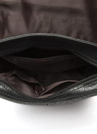 Стильная мужская кожаная сумка vintage 14848 черная2 фото