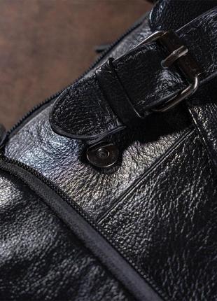Стильная мужская кожаная сумка vintage 14848 черная8 фото