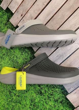 Чоловічі крокси сабо crocs literide clog сірі