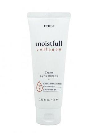 Зволожуючий крем для обличчя etude house moistfull collagen cream туба 75 мл