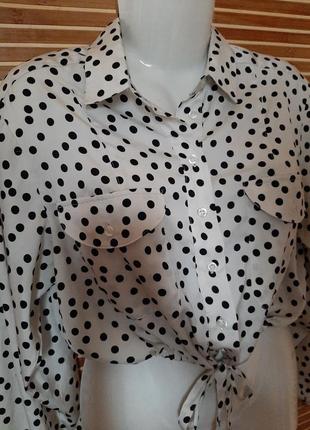 Коротка сорочка, блузка в горошок2 фото