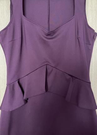 Мини платье oasis ткань дайвинг. фиолетовое. с баской