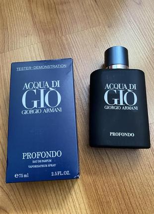 Giorgio armani acqua di gio profondo (тестер) 75 ml.1 фото