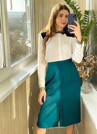 Изумрудная юбка миди 1+1=3