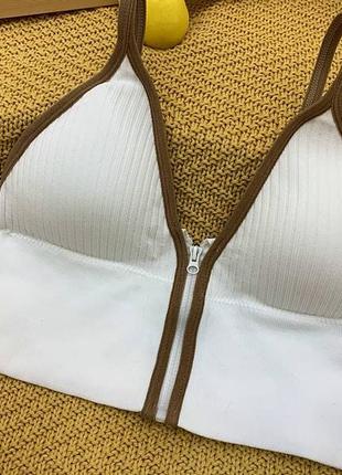 Топ на молнии топ женский бюстье белый