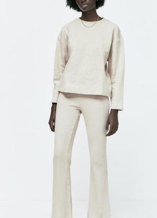Брюки из мягкой ткани в рубчик zara