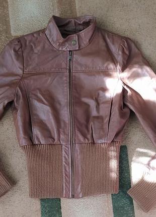 Натуральная шкіряна кожаная куртка курточка косуха недорого размер хс, с кожанка2 фото