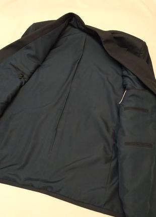 Шерстяной пиджак мужского кроя черный6 фото