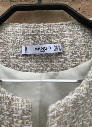 Нарядный твидовый жакет блейзер mango suit6 фото