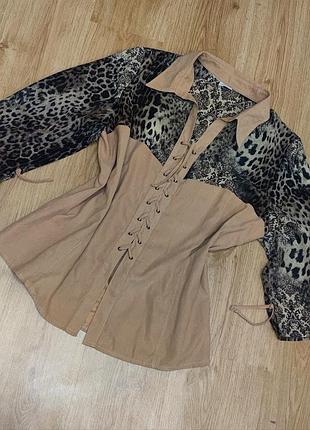 Трендовая замшевая блузка/рубашка