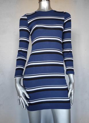 H&m легке плаття в рубчик, сукня з рукавом1 фото