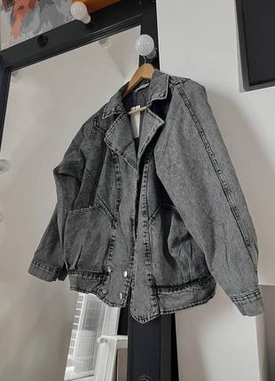 Джинсова куртка жіноча сіра2 фото