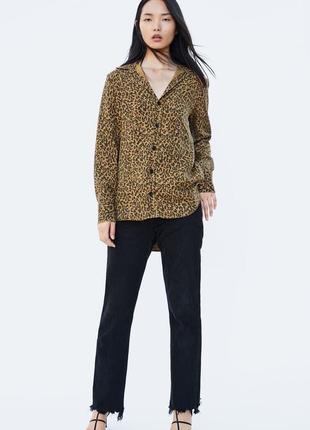 Рубашка zara, рубашка zara в леопардовый принт, рубашка леопардовая2 фото