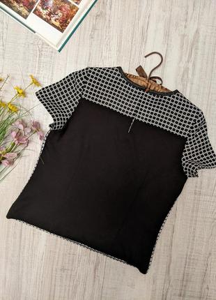 Блуза женская трендовая черно-серая клетка геометрия жіноча блуза4 фото
