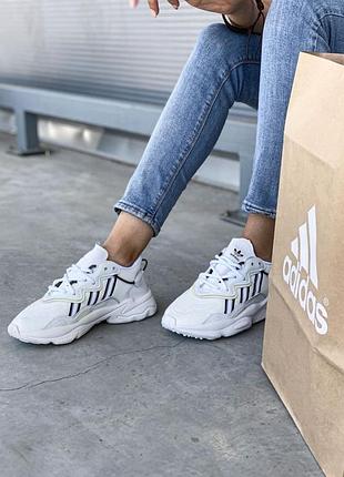 Мужские кроссовки adidas ozweego white black 43-44