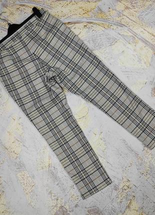 Штани штани нові модні завужені в клітку f&f uk 12/40/m5 фото