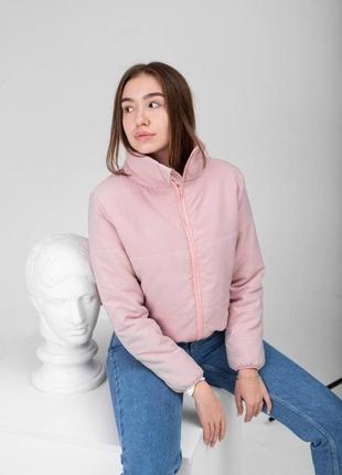 Демисезонна куртка, пудра/без капюшона.