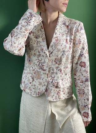 Жакет від преміум бренду caractere з бавовни з квітковим принтом